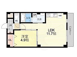 ダイワール立花 1LDKの間取図画像