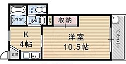 土井マンション 1Kの間取図画像