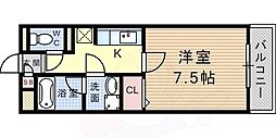 グラント塚口 1Kの間取図画像