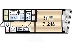 クレリジェール 1Kの間取図画像