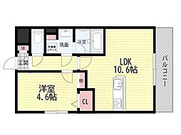 仮称)尼崎市・安藤康雄様マンション 1LDKの間取図画像