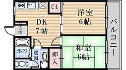 サトウマンション 2DKの間取図画像