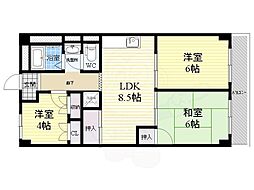 メゾンマルミ武庫之荘 3LDKの間取図画像