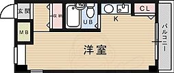 サンオーニック南武庫之荘-2 ワンルームの間取図画像