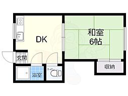 寺田マンション 1DKの間取図画像
