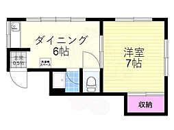 寺田マンション 1DKの間取図画像