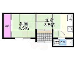 小林文化 2DKの間取図画像