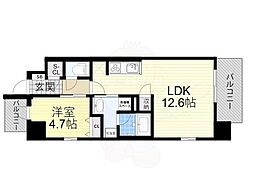 スプランディッド8 6階1LDKの間取り