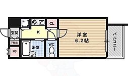 パラシオ塚本2 1Kの間取図画像
