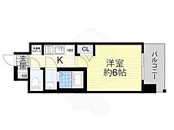 アドバンス大阪ビヤン 10階1Kの間取り