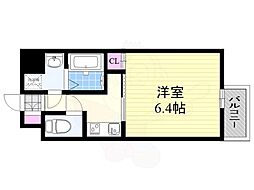 RIDGE姫島 2階1Kの間取り