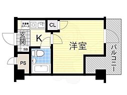 リーガル塚本3 1Kの間取図画像