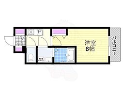 ワールドアイ大阪West Gate 10階1Kの間取り