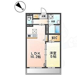 スィートテラス ルリエ 1LDKの間取図画像