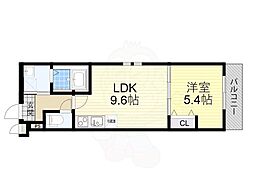 阪急宝塚本線 十三駅 徒歩10分の賃貸アパート 1階1LDKの間取り