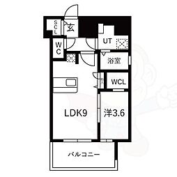 レジュールアッシュ OSAKA GATEWAY 12階1LDKの間取り