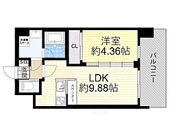プレジオ塚本ASIAN 1LDKの間取図画像