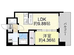 プレジオ塚本ASIAN 1LDKの間取図画像