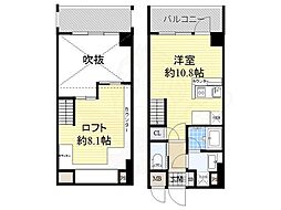 エスリード大阪シティーウエスト 8階ワンルームの間取り