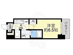 エスリードレジデンス ザ・グラン大阪ノア 1Kの間取図画像