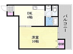 スタンドアップ十三 1DKの間取図画像