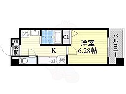 フォレストプラザ1 1Kの間取図画像