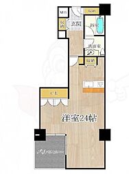 ザグランドビューOSAKA ワンルームの間取図画像