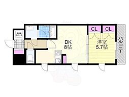 センターヒル御幣島 1DKの間取図画像