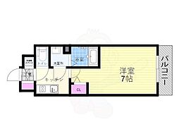 エスリード大阪クレストコート 1Kの間取図画像