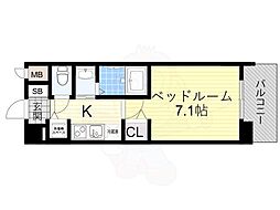 OrchidResidence塚本 1Kの間取図画像