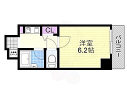 パラシオ塚本2 1Kの間取図画像