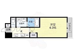 エスリード新北野グランリンク 1Kの間取図画像