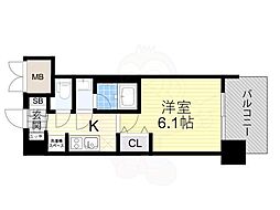 プレサン神崎川FINEBLESS 1Kの間取図画像