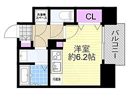 大阪市淀川区塚本2丁目マンション ワンルームの間取図画像