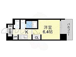 プレサン神崎川FINEBLESS 1Kの間取図画像