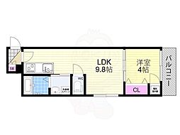 GRANDIR出来島 1LDKの間取図画像