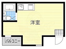 コーポ三津屋 ワンルームの間取図画像
