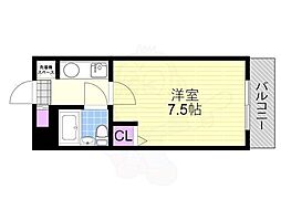EPO北野レジデンス 1Kの間取図画像