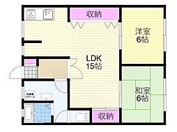 生和マンション 2LDKの間取図画像