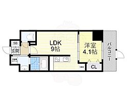 GrandiaOSAKANORTH 1LDKの間取図画像