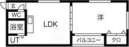 ピア駒川 1LDKの間取図画像
