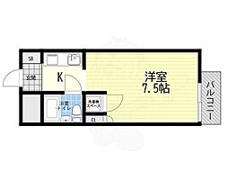 メゾンドオール 1Kの間取図画像