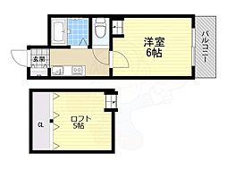 スペースライフ平野 1Kの間取図画像