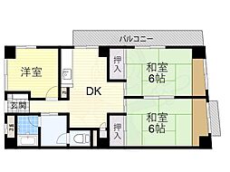 ダイヤモンドハイツ橋原 3DKの間取図画像