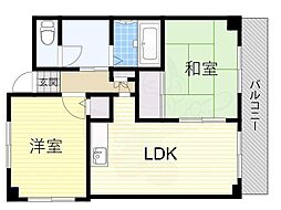 ボナール・デト 2LDKの間取図画像