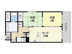 ラ・フォーレ平野 2LDKの間取図画像