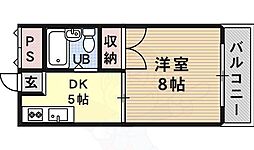 シャトー背戸口 1DKの間取図画像