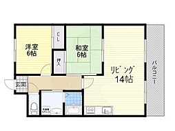 ニューロータスライフ 2LDKの間取図画像