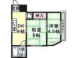コーポオクムラ 2DKの間取図画像