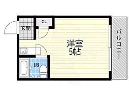 HACOSU平野本町 ワンルームの間取図画像